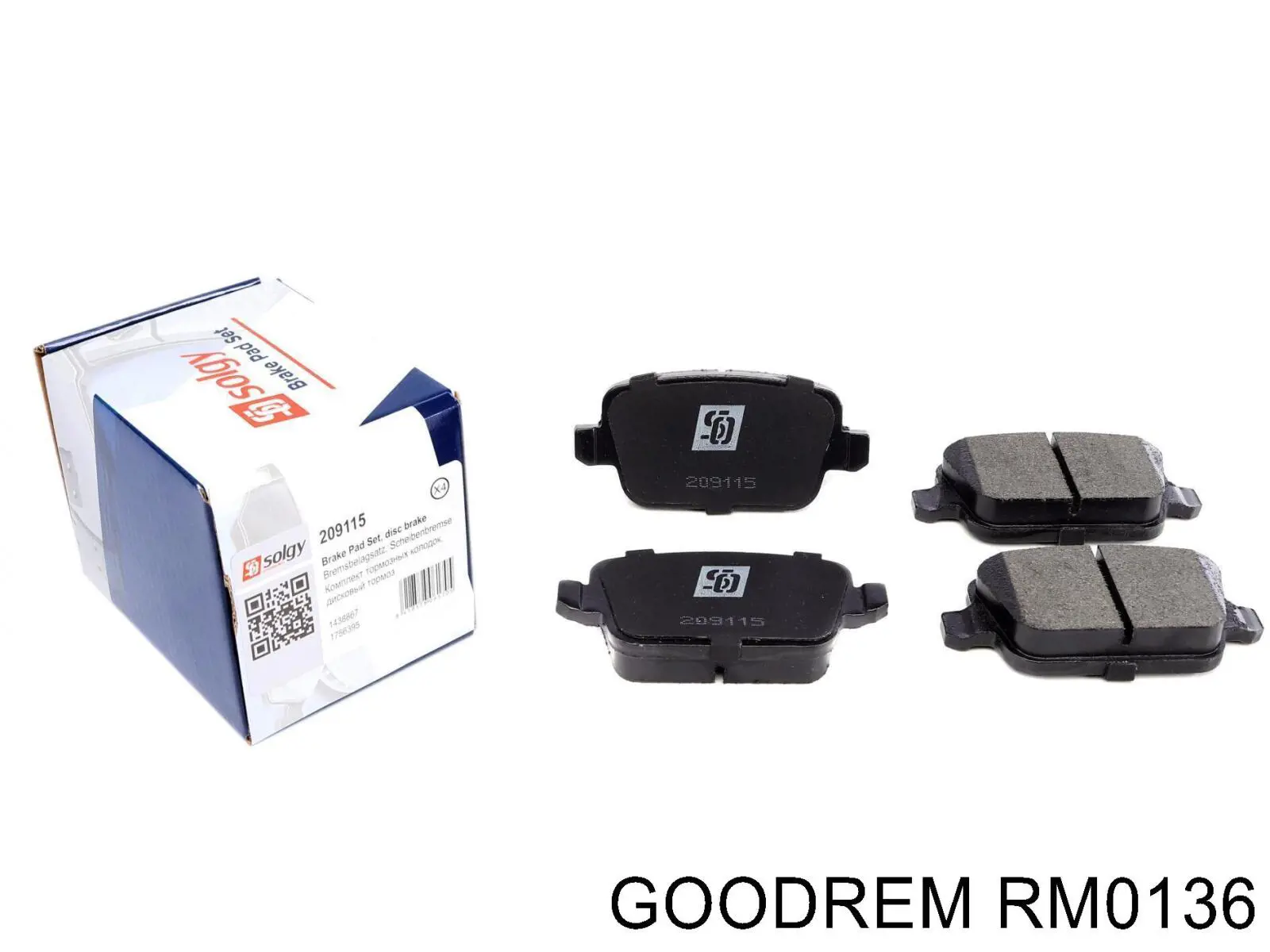RM0136 Goodrem Колодки гальмівні задні, дискові