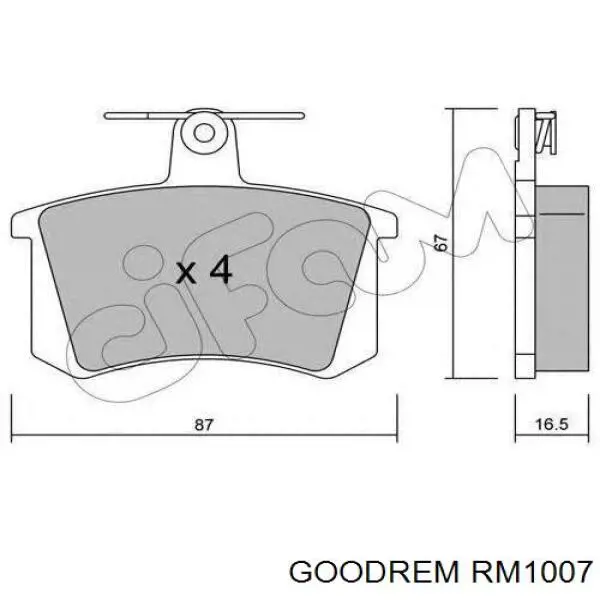 Колодки гальмові задні, дискові RM1007 Goodrem