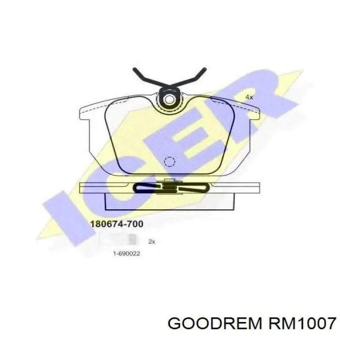 Задні гальмівні колодки Goodrem RM1007 ціна, від 10.72 USD
