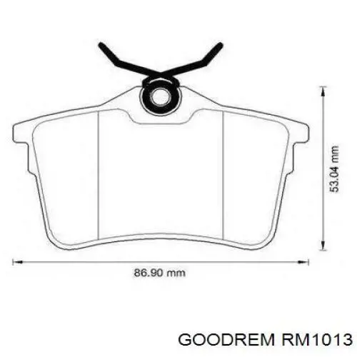 RM1013 Goodrem Колодки гальмівні задні, дискові