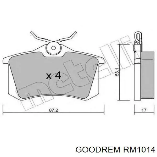 Колодки гальмові задні, дискові RM1014 Goodrem