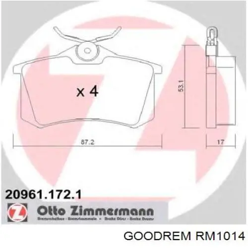 Купити RM1014 Goodrem Задні колодки
