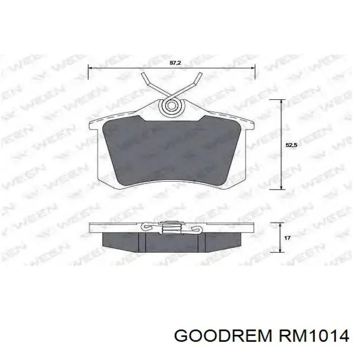 RM1014 Goodrem Колодки гальмівні задні, дискові