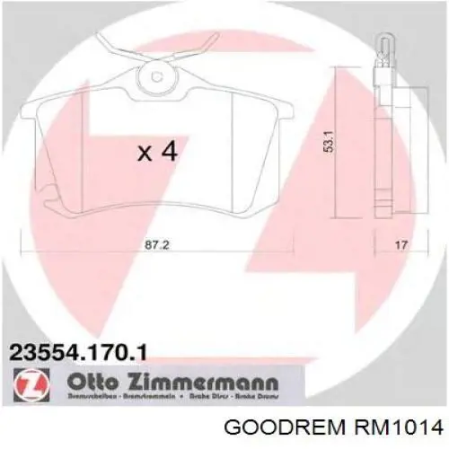Задні гальмівні колодки RM1014 Goodrem