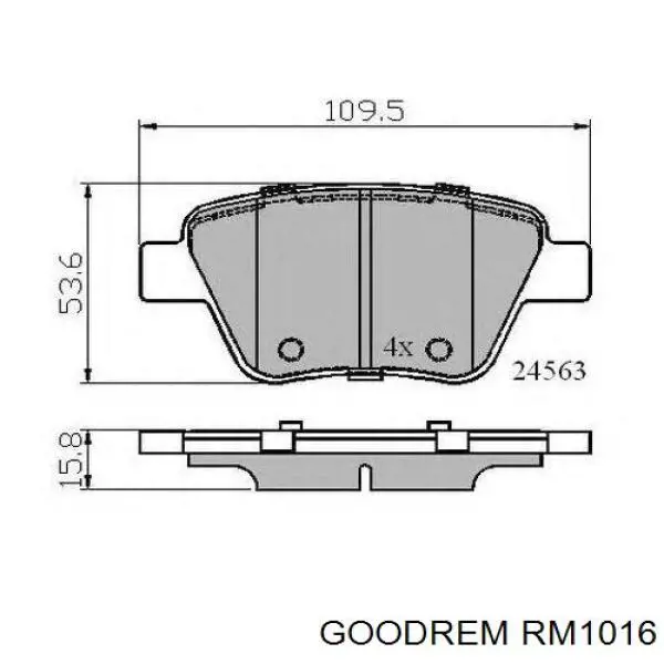 RM1016 Goodrem Колодки гальмівні задні, дискові