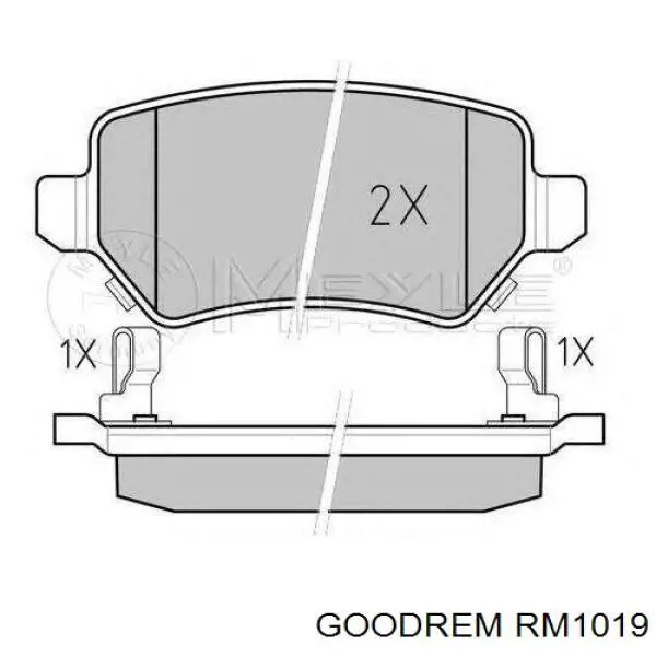 RM1019 Goodrem Колодки гальмівні задні, дискові
