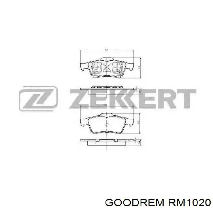 Колодки гальмові задні, дискові RM1020 Goodrem