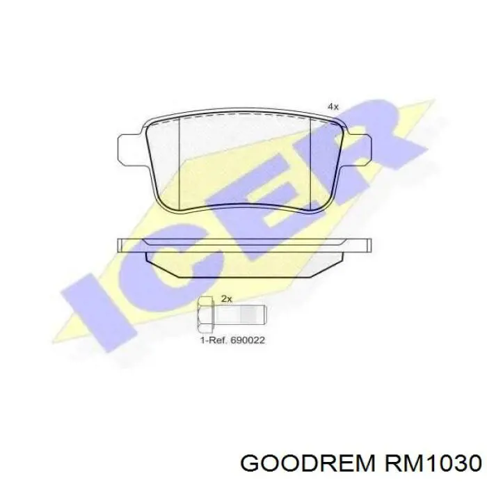 Колодки гальмові задні, дискові RM1030 Goodrem