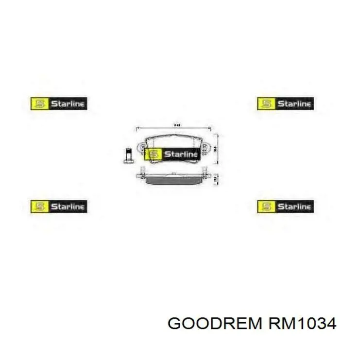 RM1034 Goodrem колодки гальмові задні, дискові