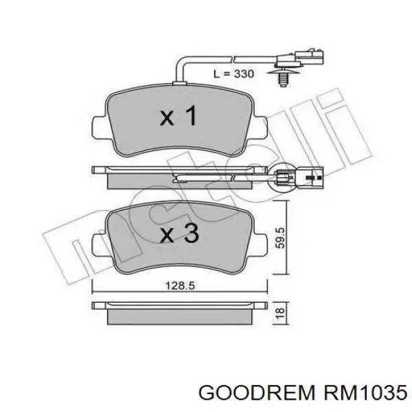 RM1035 Goodrem Колодки гальмівні задні, дискові