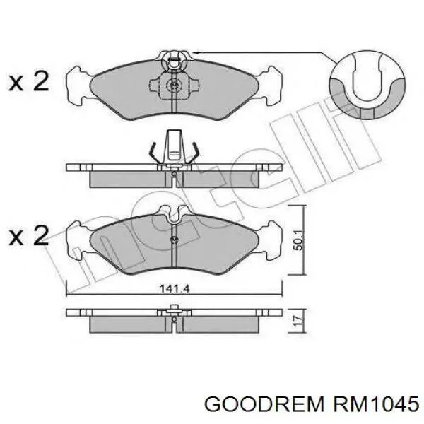RM1045 Goodrem Колодки гальмівні задні, дискові