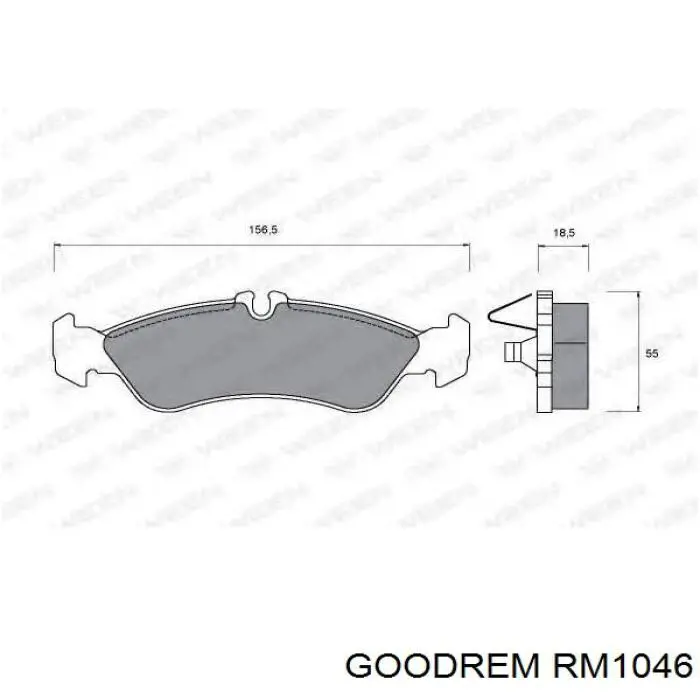 RM1046 Goodrem Колодки гальмівні задні, дискові