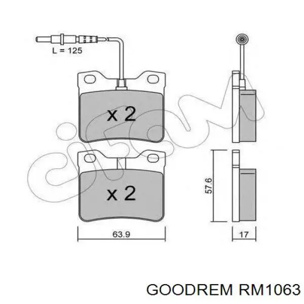 Задні гальмівні колодки Goodrem RM1063 ціна, від 10.36 USD