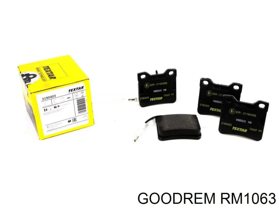 RM1063 Goodrem Колодки гальмівні задні, дискові