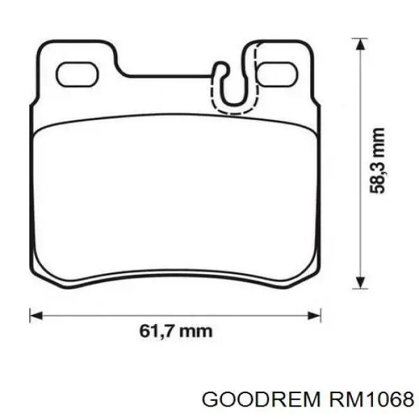 Задні гальмівні колодки Goodrem RM1068 ціна, від 10.04 USD