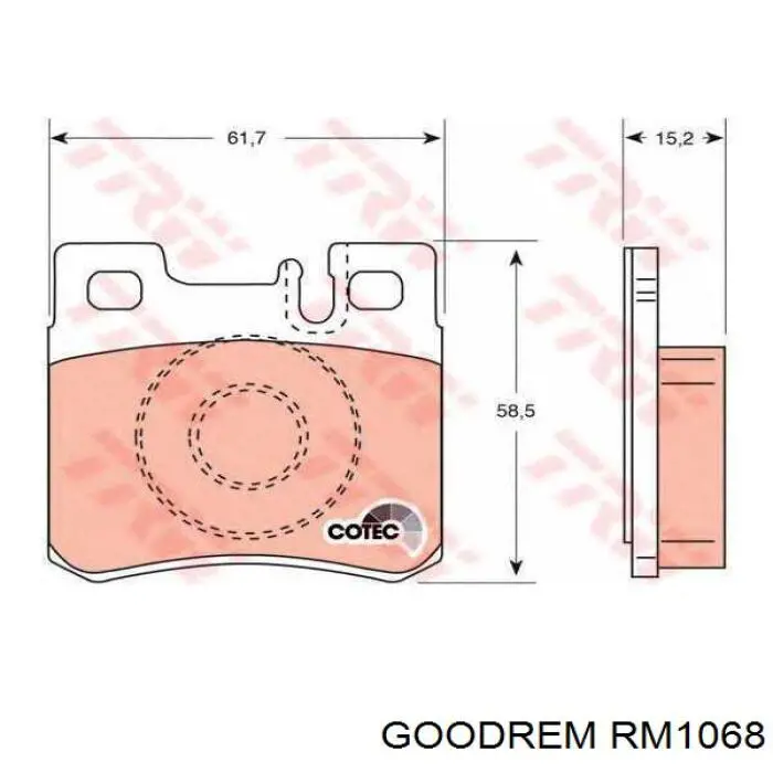 Купити RM1068 Goodrem Задні колодки