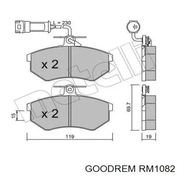 RM1082 Goodrem Передні гальмівні колодки