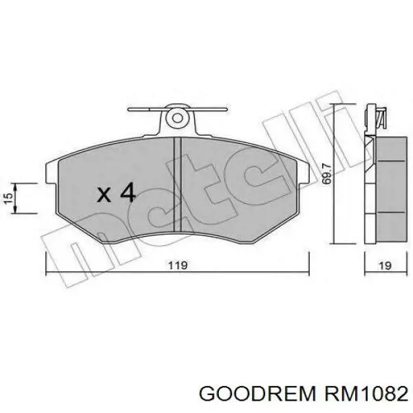 RM1082 Goodrem Передні гальмівні колодки