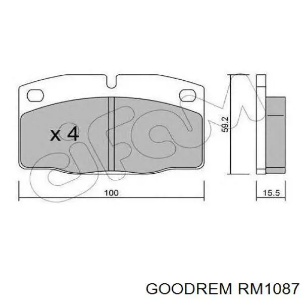 RM1087 Goodrem Передні гальмівні колодки