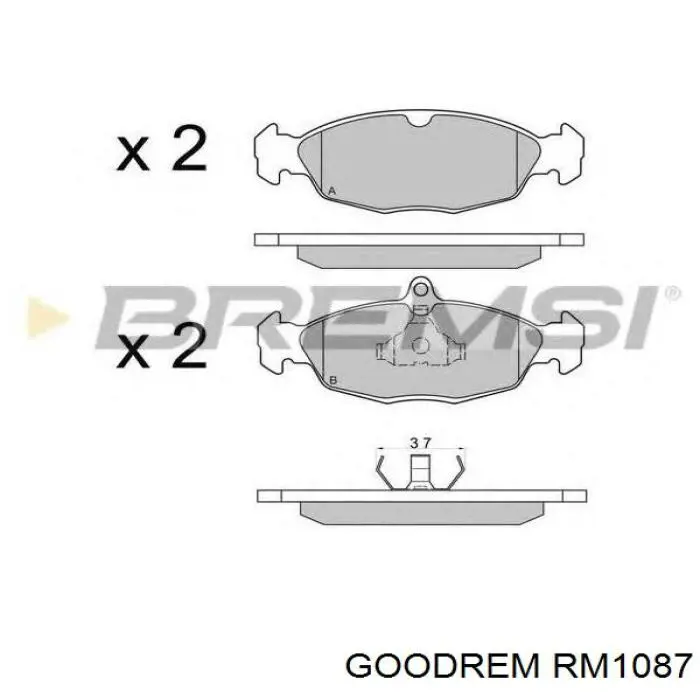 Колодки гальмівні передні, дискові RM1087 Goodrem