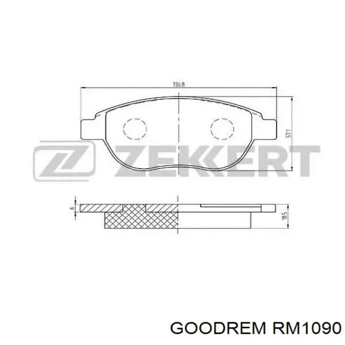 Колодки гальмівні передні, дискові RM1090 Goodrem