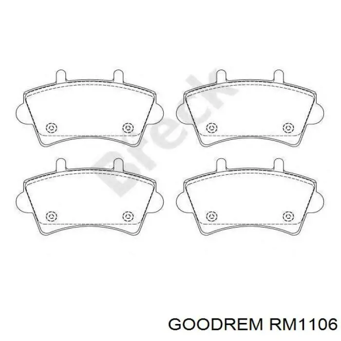 RM1106 Goodrem колодки гальмівні передні, дискові