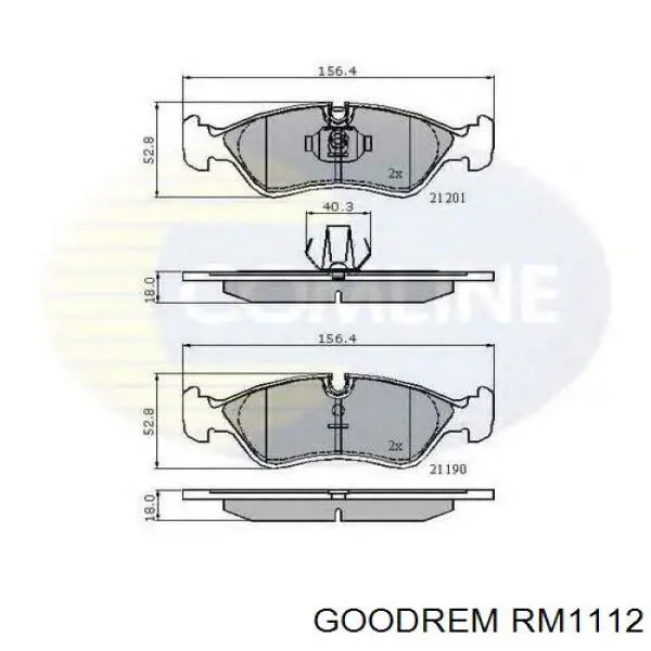 RM1112 Goodrem колодки гальмівні передні, дискові