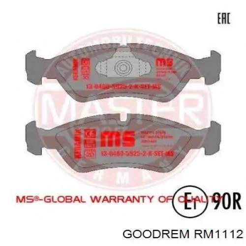RM1112 Goodrem Передні гальмівні колодки