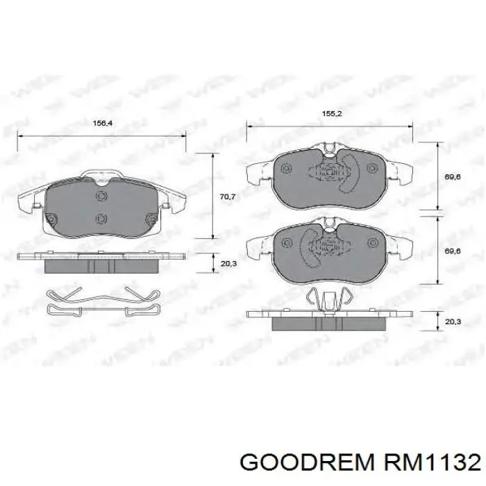 RM1132 Goodrem Передні гальмівні колодки