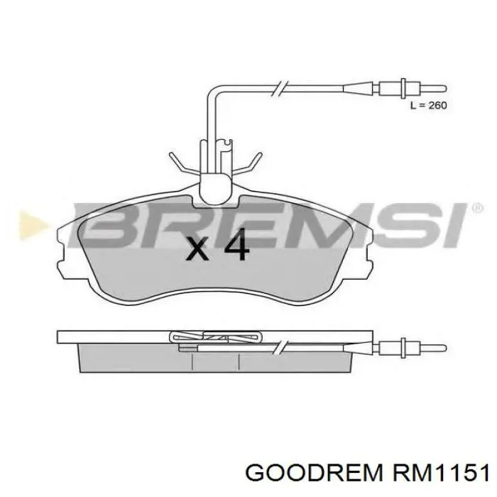 Гальмівні колодки Goodrem RM1151 ціна, від 14.43 USD