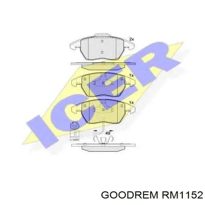 RM1152 Goodrem Передні гальмівні колодки
