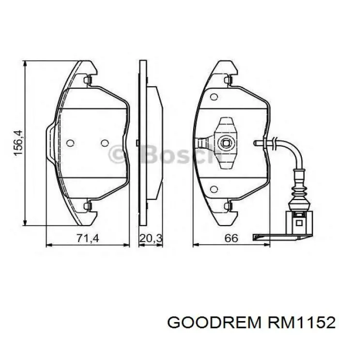 Гальмівні колодки Goodrem RM1152 ціна, від 18.46 USD