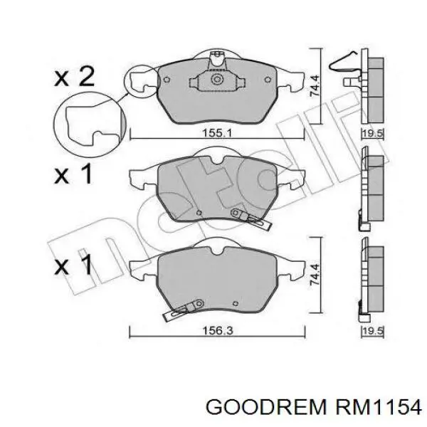 Передні тормозні колодки RM1154 Goodrem