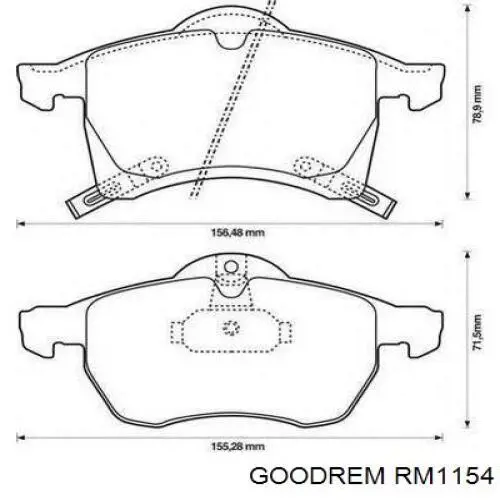 Гальмівні колодки Goodrem RM1154 ціна, від 18.71 USD
