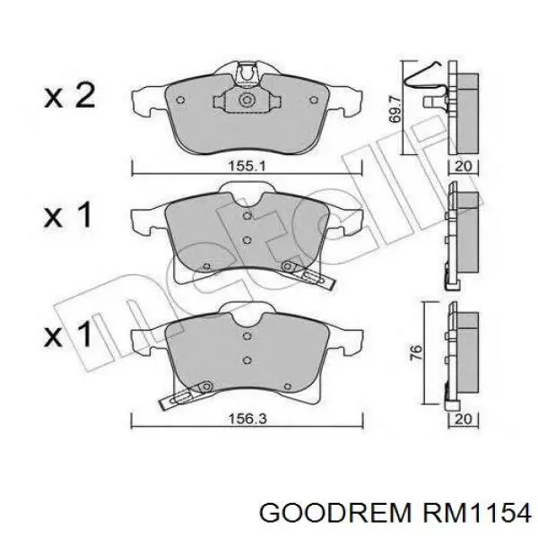 Колодки гальмівні передні, дискові RM1154 Goodrem