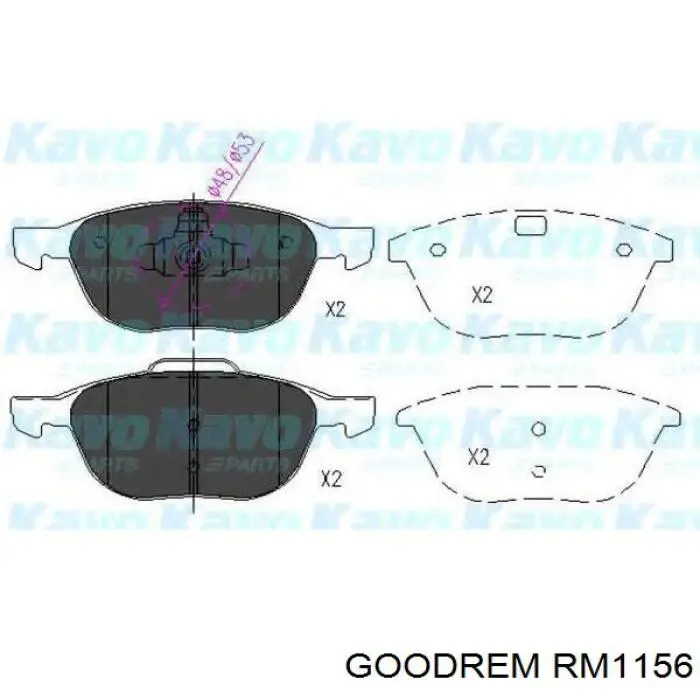 Передні тормозні колодки RM1156 Goodrem