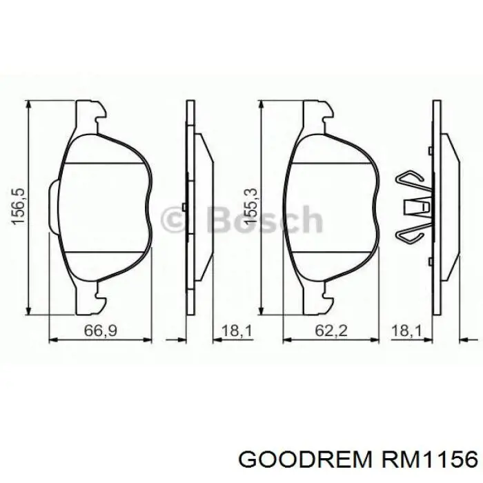 RM1156 Goodrem Передні гальмівні колодки