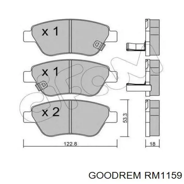 RM1159 Goodrem колодки гальмівні передні, дискові