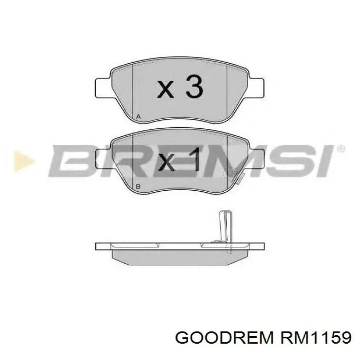 Передні тормозні колодки RM1159 Goodrem