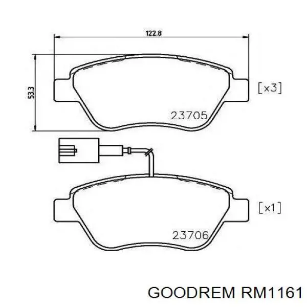 Гальмівні колодки Goodrem RM1161 ціна, від 12.96 USD