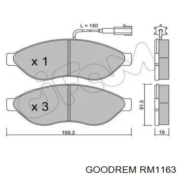 RM1163 Goodrem Передні гальмівні колодки