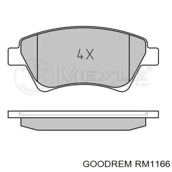 Гальмівні колодки Goodrem RM1166 ціна, від 14.55 USD