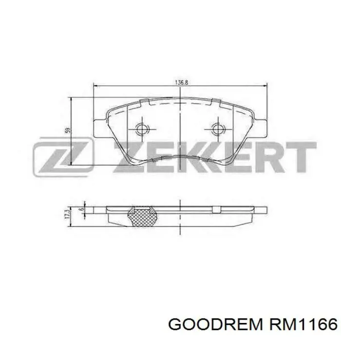 Передні тормозні колодки RM1166 Goodrem