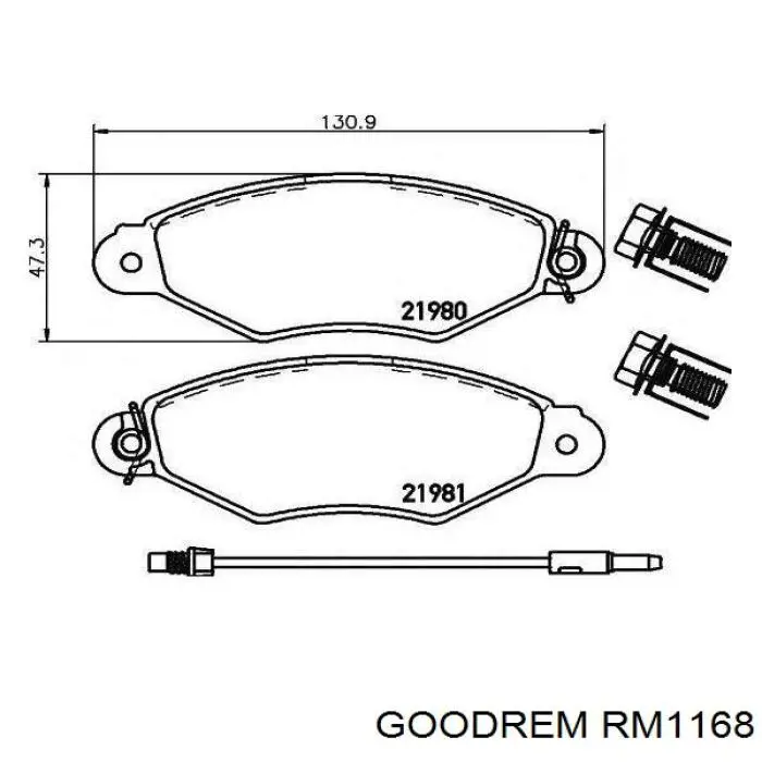 Гальмівні колодки Goodrem RM1168 ціна, від 13.05 USD