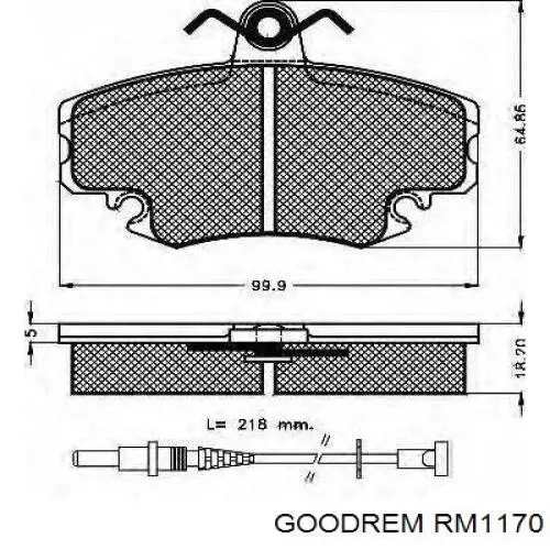 Передні тормозні колодки RM1170 Goodrem