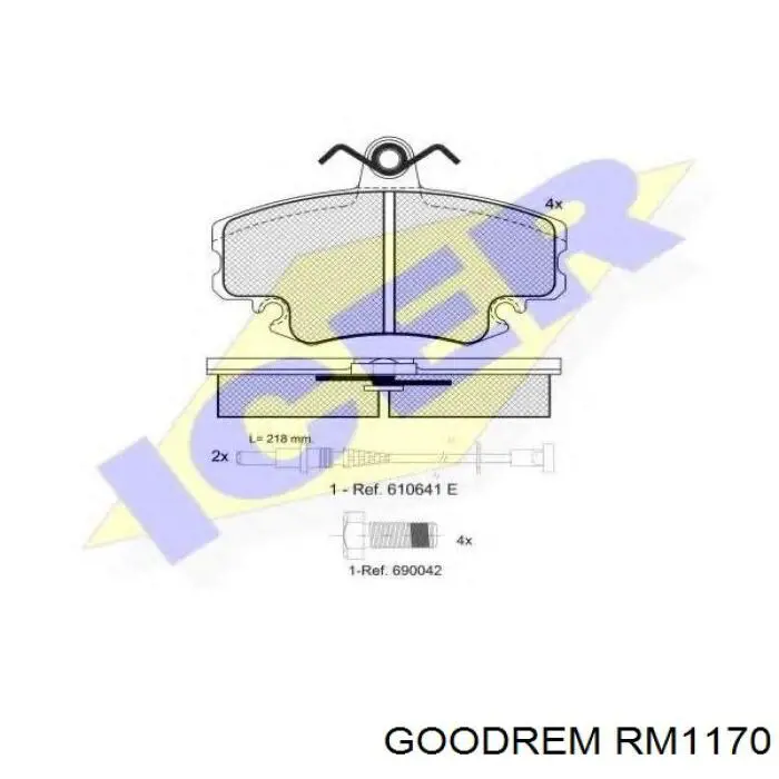 Колодки гальмівні передні, дискові RM1170 Goodrem