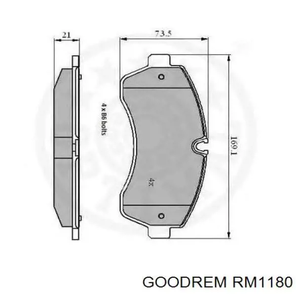Передні тормозні колодки RM1180 Goodrem