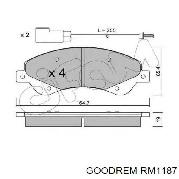RM1187 Goodrem Передні гальмівні колодки