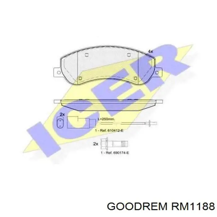 RM1188 Goodrem Передні гальмівні колодки