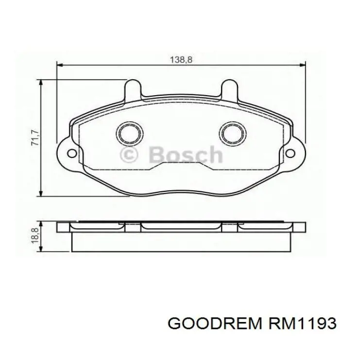 RM1193 Goodrem Передні гальмівні колодки